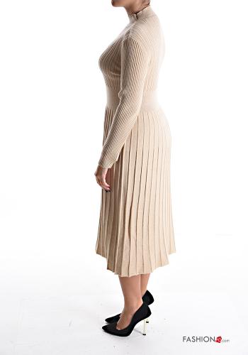 pleated long sleeve Dress Rollneck - ph 3