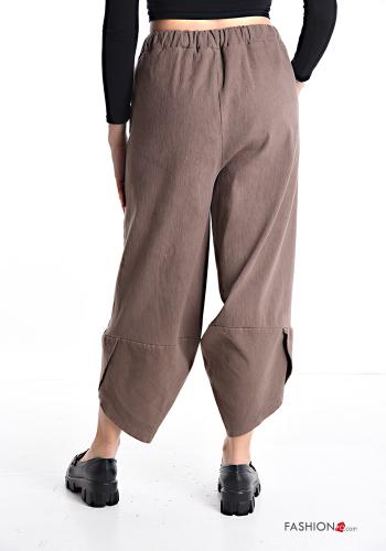 Samt Hose aus Baumwolle mit Taschen mit gummizug - ph 2