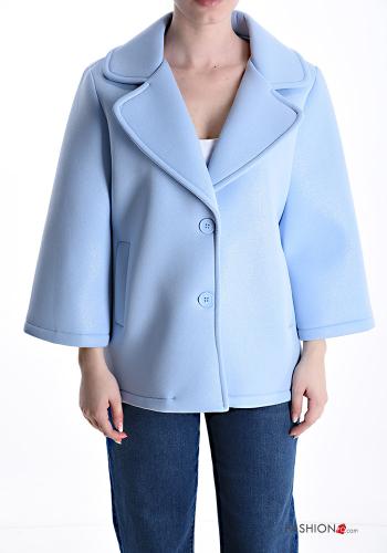 lurex with collar Jacket with buttons without lining with pockets