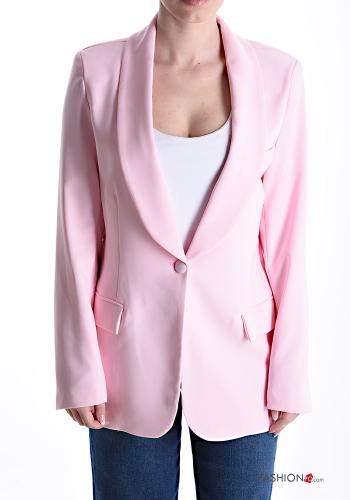 Blazer maniche extra lunghe con bottoni con tasche