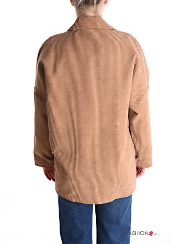 Streifenmuster Jacke mit Knöpfen mit Futter mit Taschen - ph 2