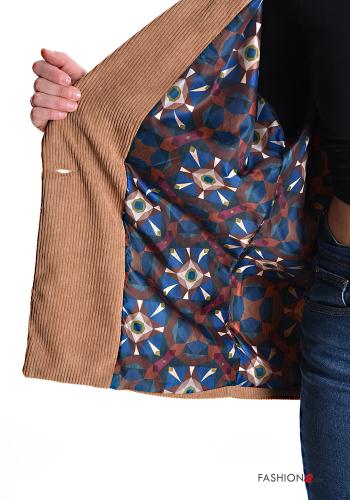 Streifenmuster Jacke mit Knöpfen mit Futter mit Taschen - ph 6