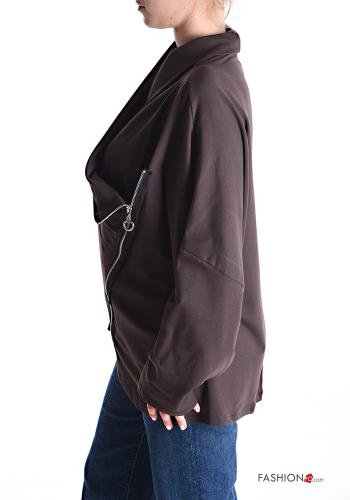 Felpa in Cotone asimmetrico con zip - ph 3