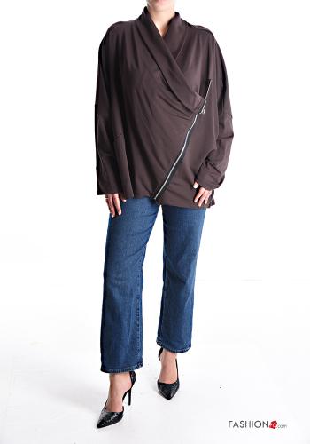 Felpa in Cotone asimmetrico con zip - ph 5