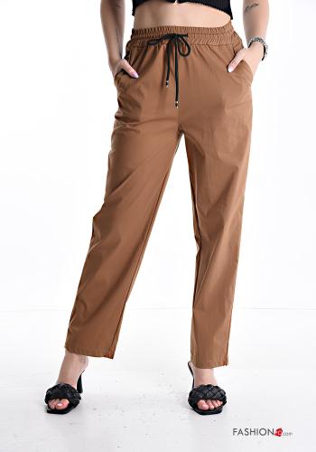 Cotton Trousers with drawstring with elastic with pockets - ph 1