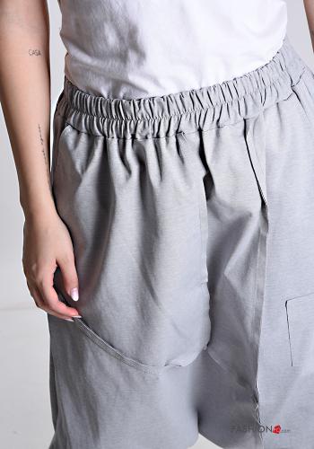 Oversize mit tiefem schritt Hose aus Baumwolle mit Taschen mit gummizug - ph 4