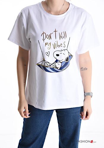 T-shirt in Cotone maniche corte girocollo Fantasia stampata - ph 1