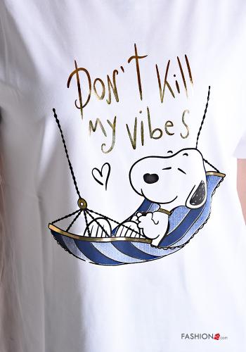 T-shirt in Cotone maniche corte girocollo Fantasia stampata - ph 4