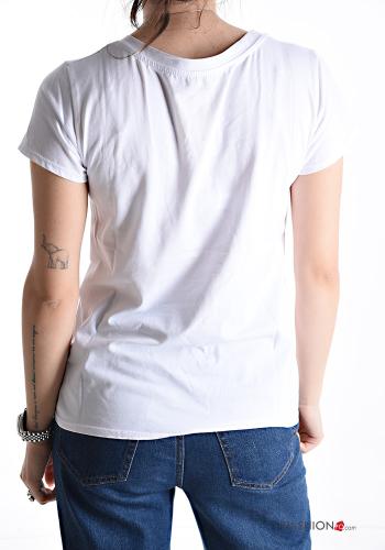 T-shirt in Cotone maniche corte girocollo Fantasia stampata - ph 2