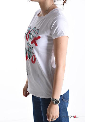 T-shirt in Cotone maniche corte girocollo Fantasia stampata - ph 3