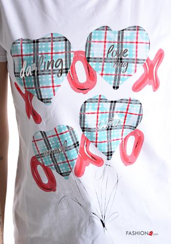 T-shirt in Cotone maniche corte girocollo Fantasia stampata - ph 4