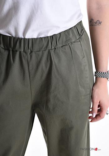 Hose aus Baumwolle mit Taschen mit gummizug - ph 4