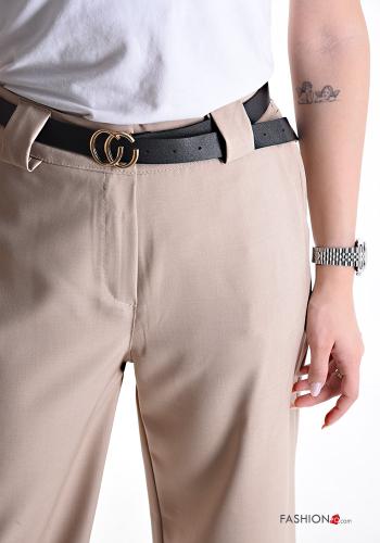 Hose mit Gürtel mit Reißverschluss mit Taschen - ph 4