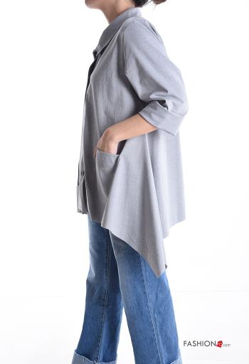 Giacca in Cotone maniche lunghe con bottoni con tasche - ph 3
