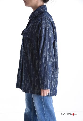 Camicia in Cotone con colletto denim maniche lunghe con bottoni con tasche - ph 3