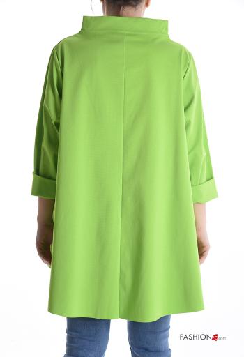 long sleeve asymmetrical Cotton Blouse - ph 2