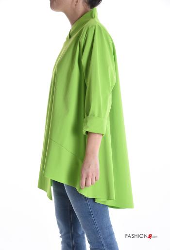 long sleeve asymmetrical Cotton Blouse - ph 3