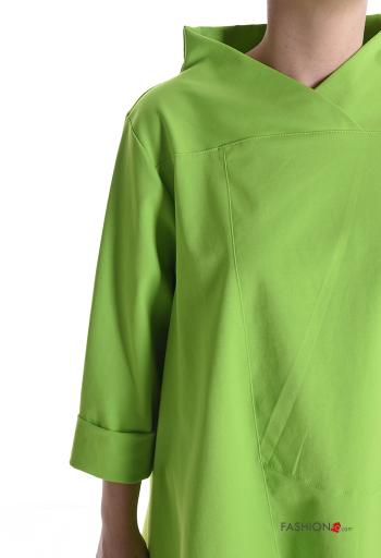 long sleeve asymmetrical Cotton Blouse - ph 4