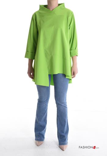 long sleeve asymmetrical Cotton Blouse - ph 5