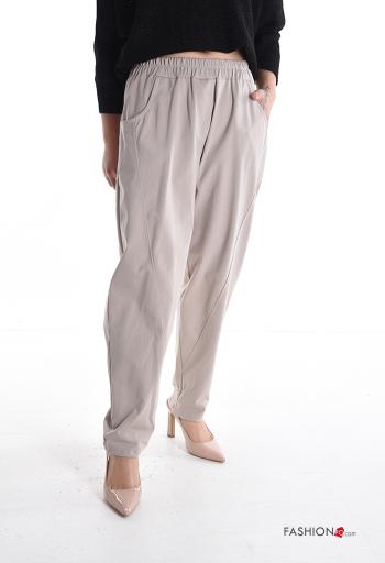 Pantalone in Cotone con tasche con elastico - ph 1