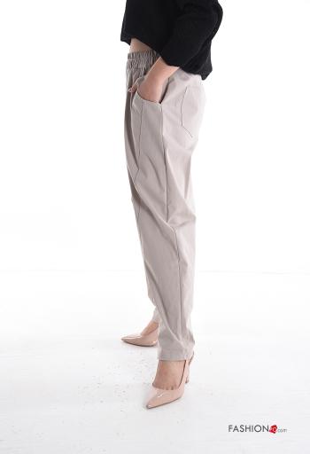 Pantalone in Cotone con tasche con elastico - ph 3