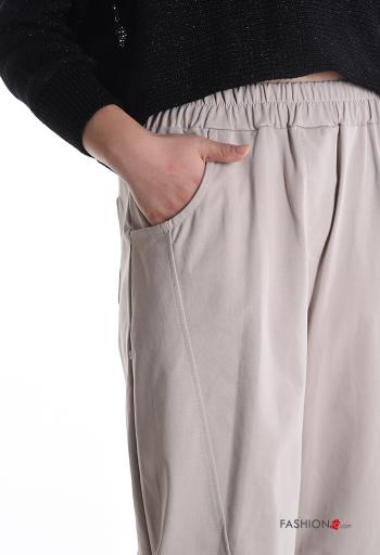 Pantalone in Cotone con tasche con elastico - ph 4