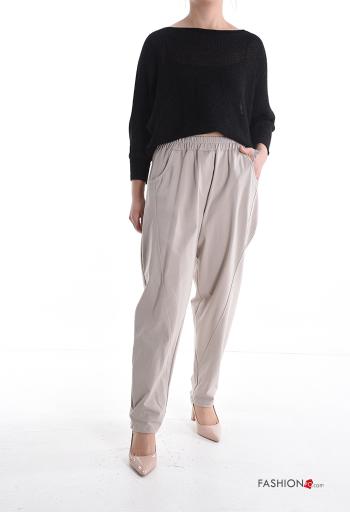 Pantalone in Cotone con tasche con elastico - ph 5