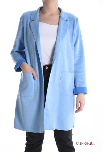 Suede with collar Jacket with pockets without lining