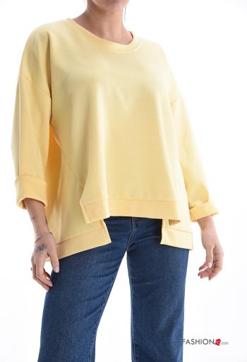 long sleeve crew neck asymmetrical Sweatshirt