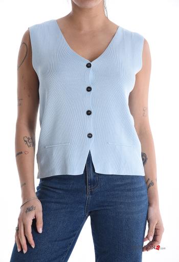 mini Gilet with buttons with v-neck