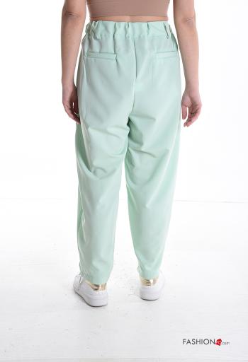 Pantalones con botones con cremallera con elástico con bolsillos - ph 2