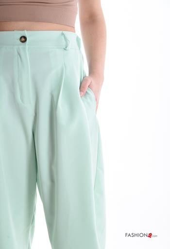 Pantalones con botones con cremallera con elástico con bolsillos - ph 4