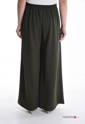 Pantalone vita alta wide leg con bottoni con elastico - ph 2