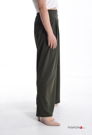 Pantalone vita alta wide leg con bottoni con elastico - ph 3