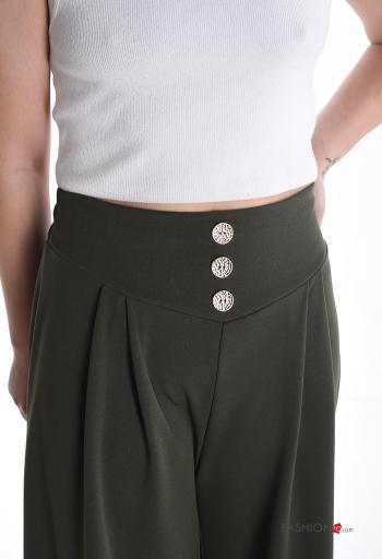 Pantalone vita alta wide leg con bottoni con elastico - ph 4