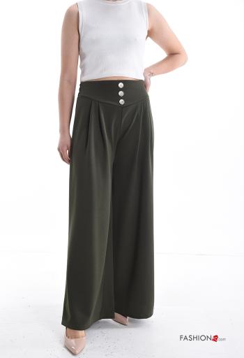Pantalone vita alta wide leg con bottoni con elastico - ph 5