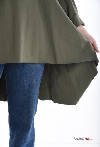 roher saumabschluss u-boot ausschnitt asymmetrisch Langarmshirt aus Baumwolle - ph 4