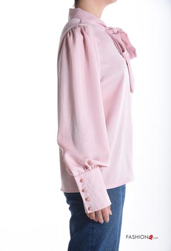 Blouse manches longues à boutons avec noeud - ph 3