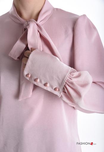 Blouse manches longues à boutons avec noeud - ph 4