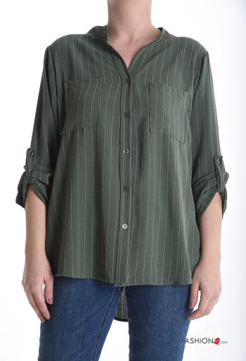 Striped Shirt with buttons with pockets