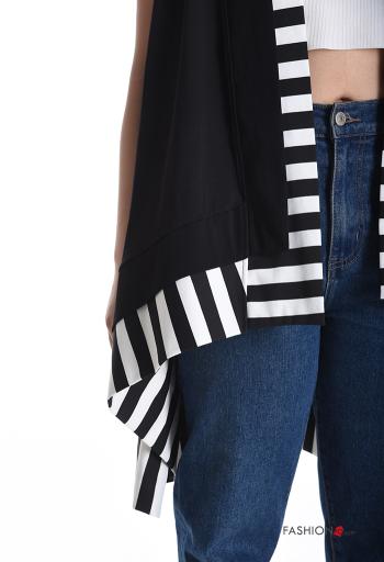 Veston en Coton asymétrique Imprimé à rayures sans doublure - ph 4
