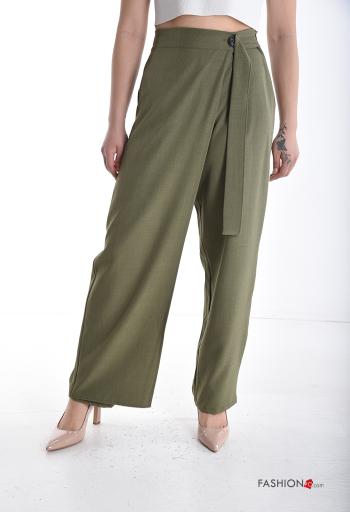 high waist Trousers with buttons with zip - ph 1