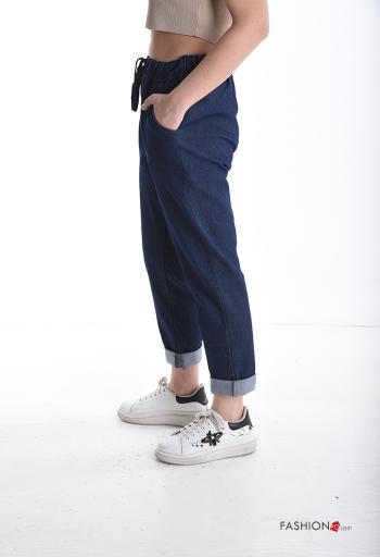 Jeans aus Baumwolle mit Taschen mit gummizug - ph 3