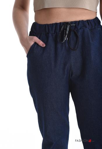 Jeans aus Baumwolle mit Taschen mit gummizug - ph 4