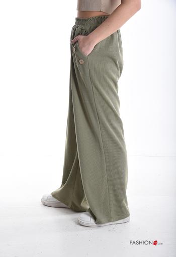 long Trousers with buttons with elastic with pockets - ph 3