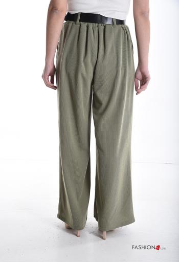 long Trousers with belt with elastic with pockets - ph 2