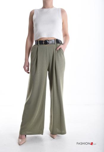 long Trousers with belt with elastic with pockets - ph 5