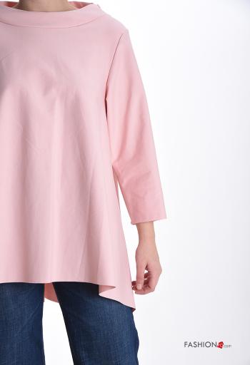 Túnica em Algodão oversize assimétrico manga três quartos - ph 4
