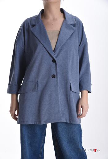 Giacca in Cotone oversize maniche lunghe con bottoni senza fodera