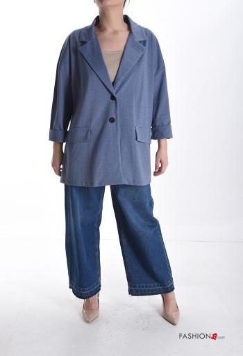 Giacca in Cotone oversize maniche lunghe con bottoni senza fodera - ph 5